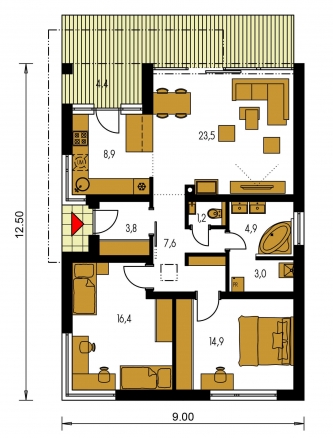 Mirror image | Floor plan of ground floor - ARKADA 10